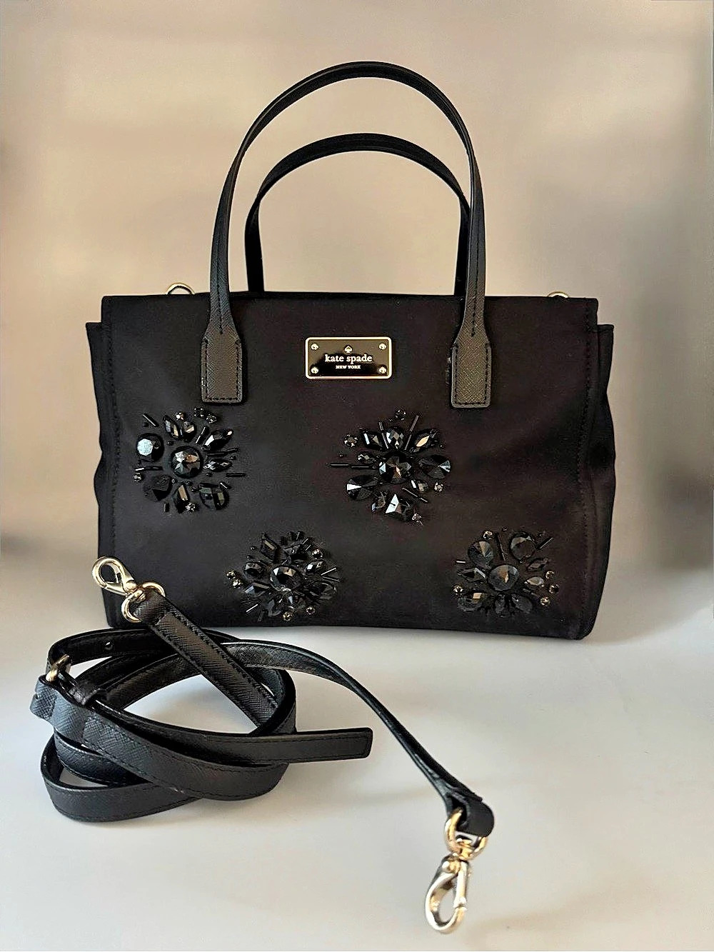 Kate Spade Black Embellished Tote